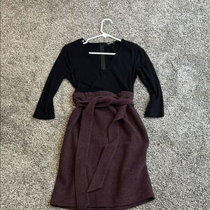 Express Black and Brown Long Sleeve Dress